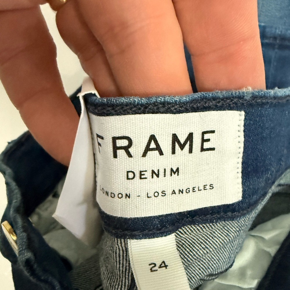 Frame Denim Dark Blue Cropped Skinny Jeans - Picture 4 of 5